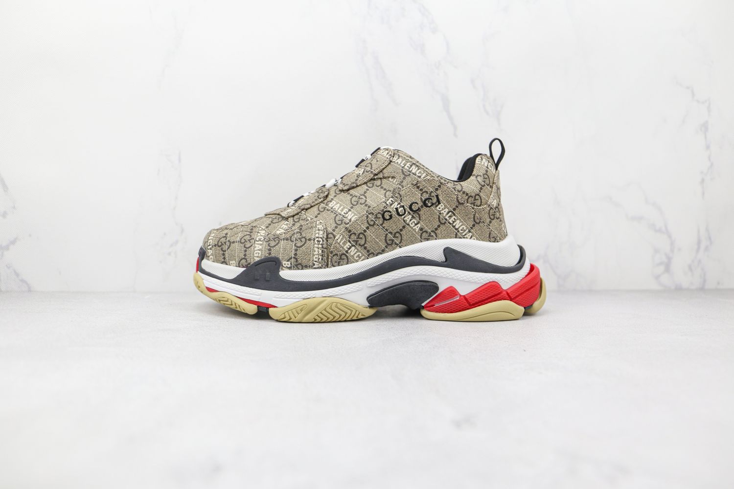Gucci Balenciaga X Hacker Ebony Triple S Sneakers 