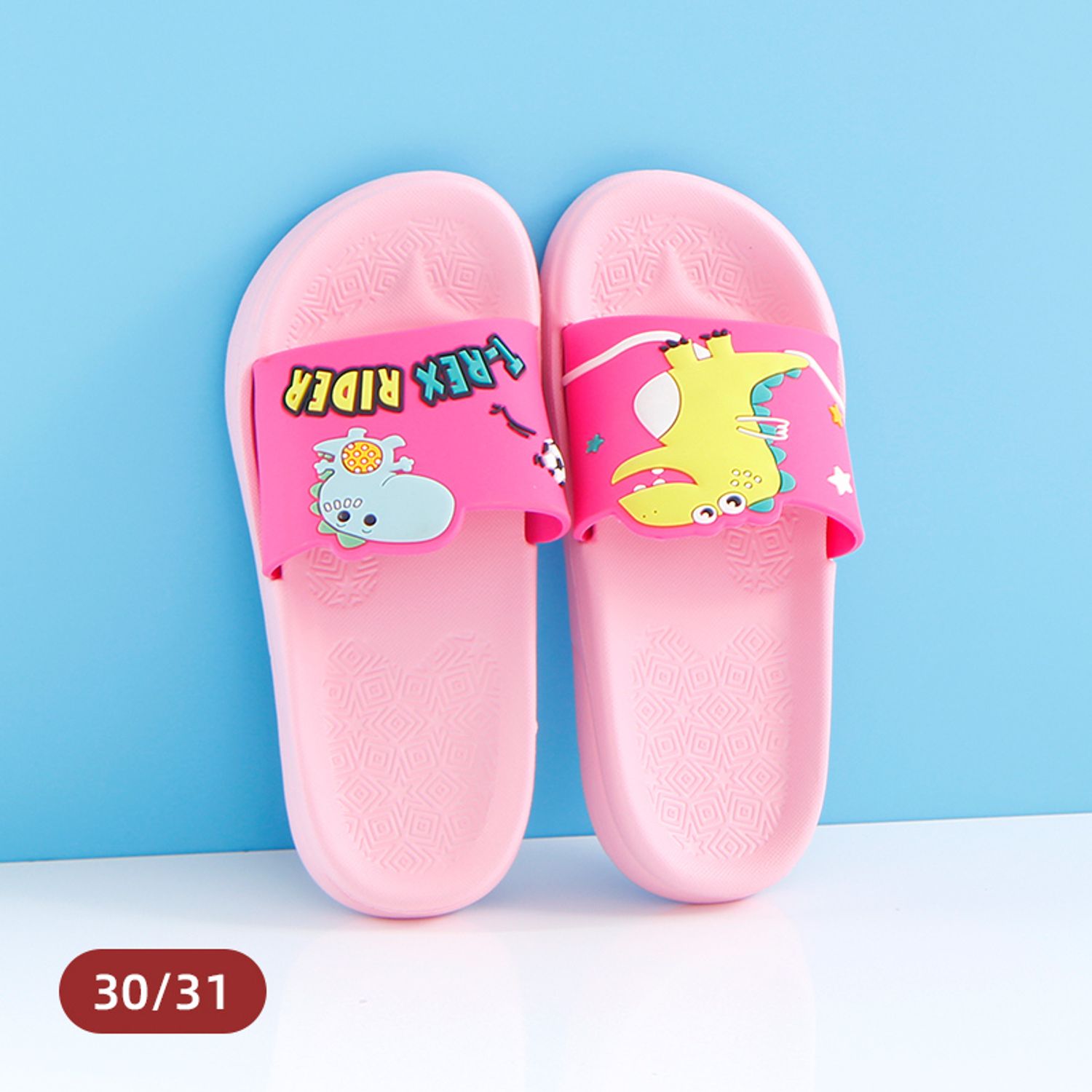 Dinosaur Slippers for Kids(Pink)(30/31)