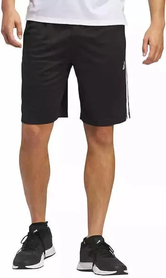 Adidas Men's 3 Stripe Moisture Wicking Breathable Active Short, Black, Size L -Copy