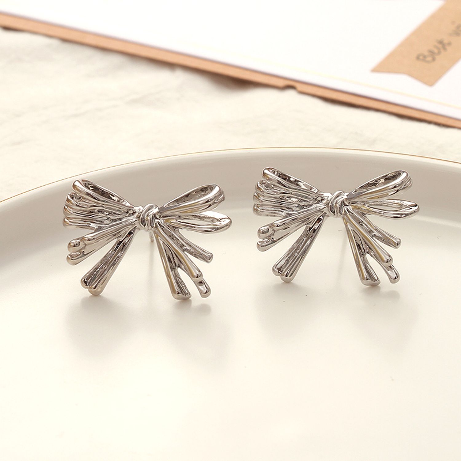 Stylish Metal Bow Earrings