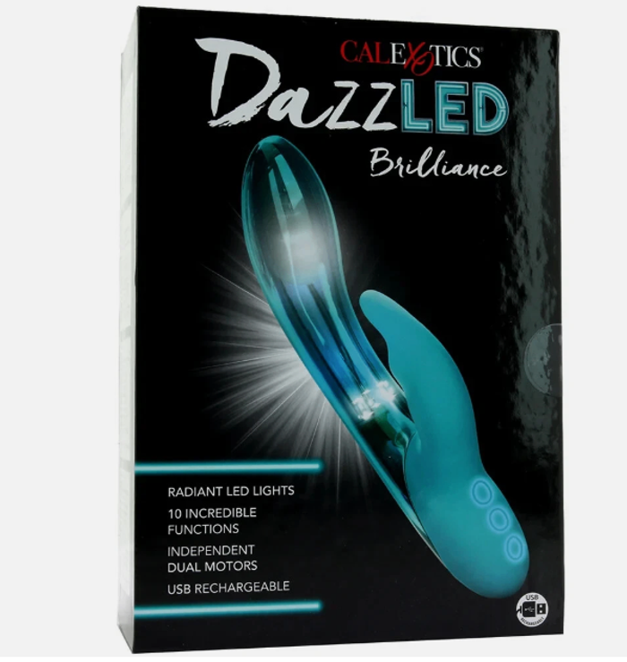 DazzLED Rabbit Vibrator Waterproof Rechargeable Dual Motors 10-Function 
