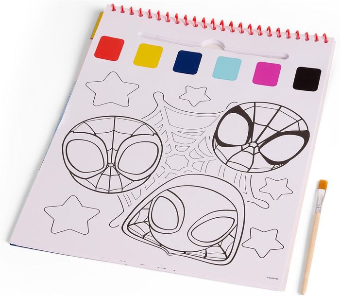 Disney Spidey and His Fantastic Friends – Colouring Book with Water – 24 Aquarello Designs – Brush Included – Just Add Water