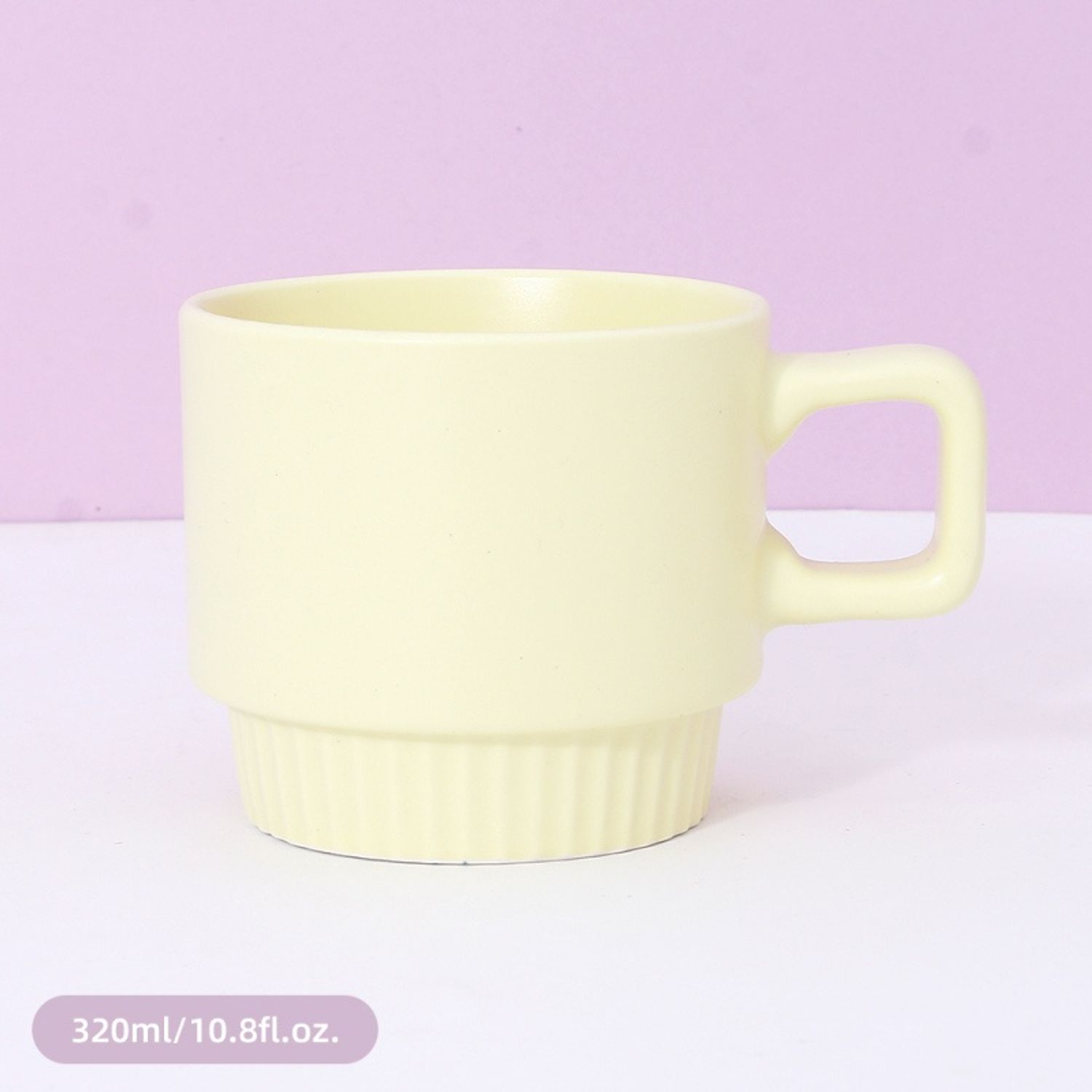 320ml/10.8fl.oz. Solid Color Stacking Basic Ceramic Cup (Yellow)