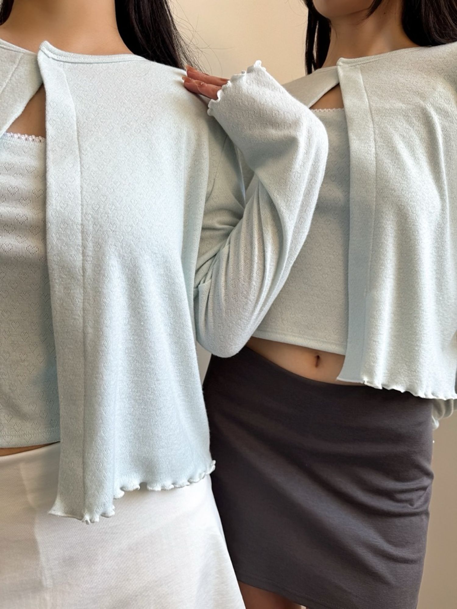 Powder cardigan (baby blue)