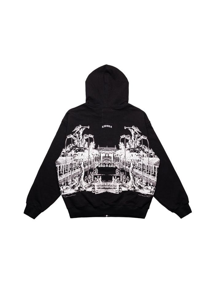 C26 Black Zipper Hoodie 