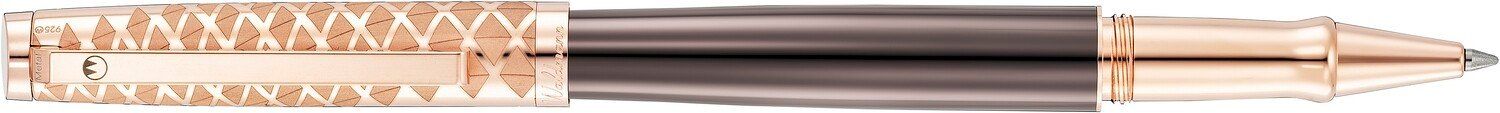 Waldmann Tuscany cap with frosted vela pattern 24ct rose gold plated Rollerball Pen 