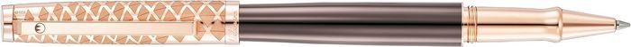 Waldmann Tuscany cap with frosted vela pattern 24ct rose gold plated Rollerball Pen 