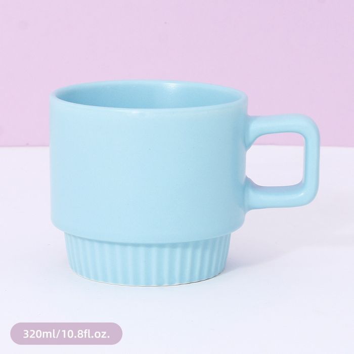 320ml/10.8fl.oz. Solid Color Stacking Basic Ceramic Cup (Blue)
