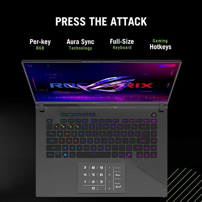 ASUS ROG Strix G16 Gaming Laptop, 16” 2.5K 240Hz/3ms  ROG Nebula Display, AMD Ryzen™ 9-9955HX Processor, NVIDIA® GeForce RTX™ 5070 GPU, 32GB DDR5, 1TB SSD, Wi-Fi 7, Wind11 HOME НѲАТ-тай ҮНЭ