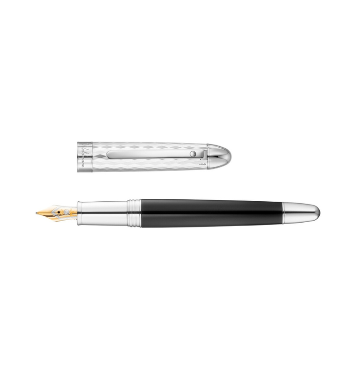 Waldmann Précieux black lacquered diamond pattern 18K gold nib