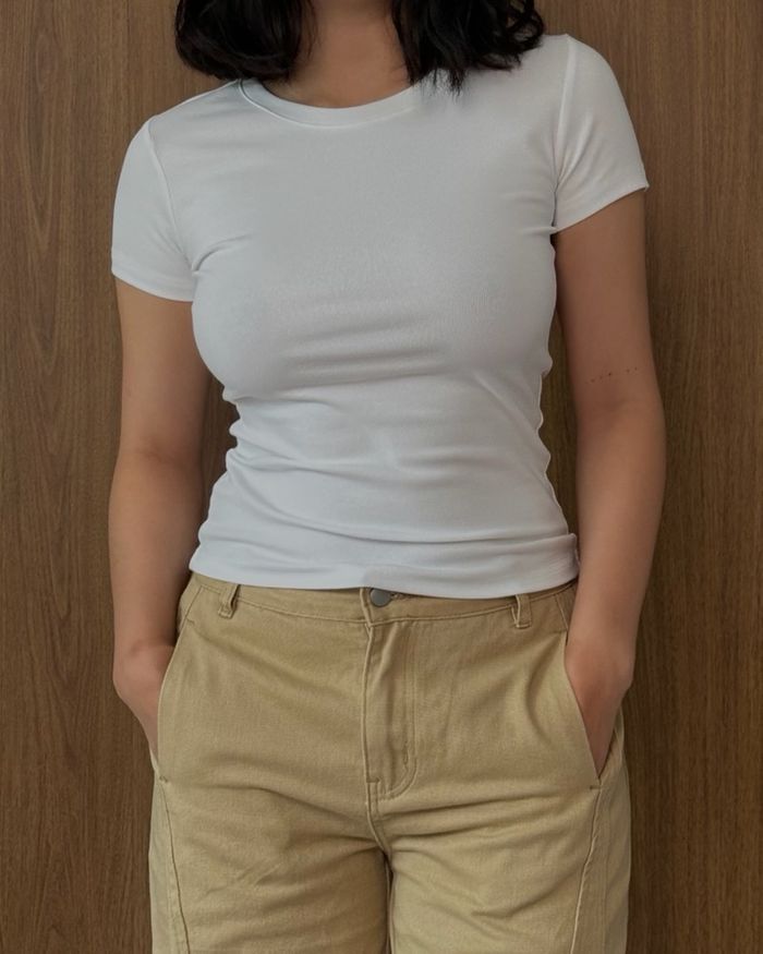 SLIM-FIT STRETCH T-SHIRT / WHITE