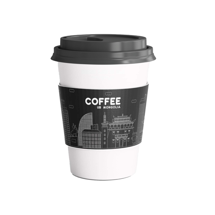 Дан цагаан аяга, жийргэвчтэй сет 12oz(350ml)  50ш -Copy