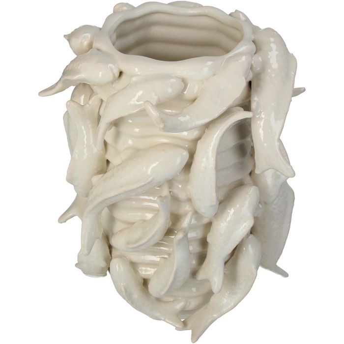  Шавар ургамлын сав / цагаан загастай / 23x22.5x26cm