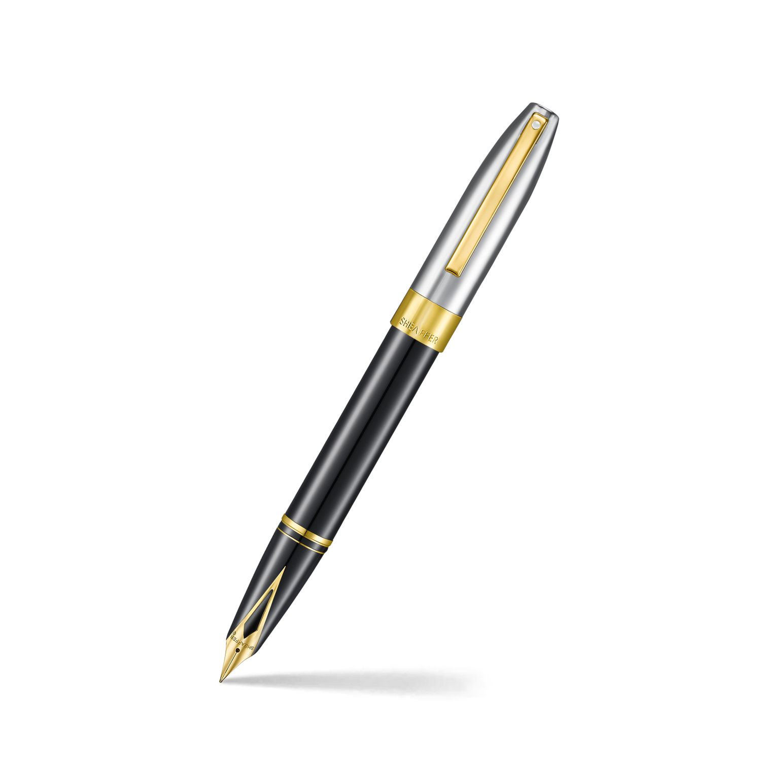 PEN SHEAFFER LEGACY  BI-COLOR BLACK BARREL AND CHROME CAP WITH 14K IP GOLD PLATED NIB AND TRIMS FP MEDIUM
