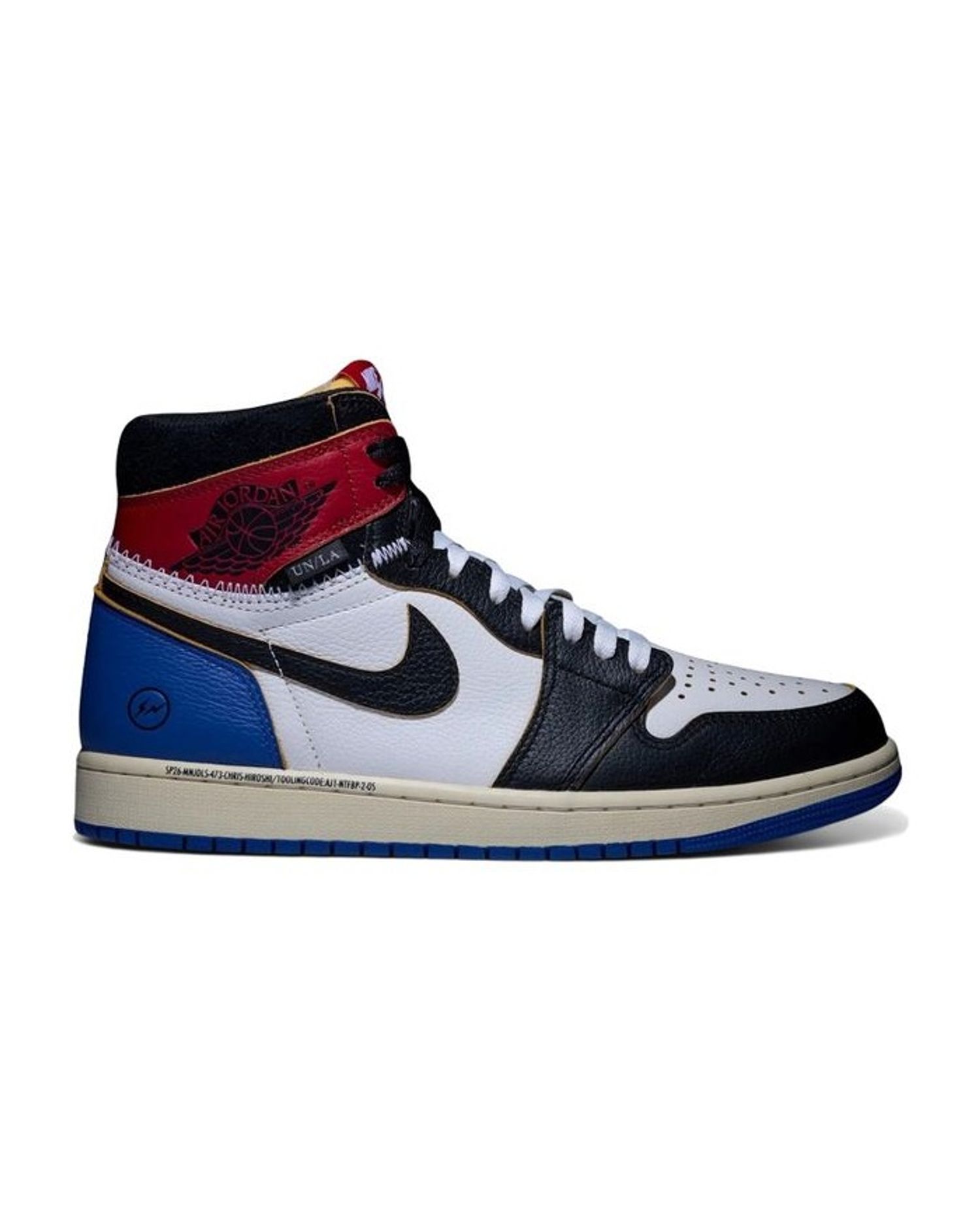 Jordan 1 Retro High OG SP Fragment x Union LA Varsity Red Sport Royal