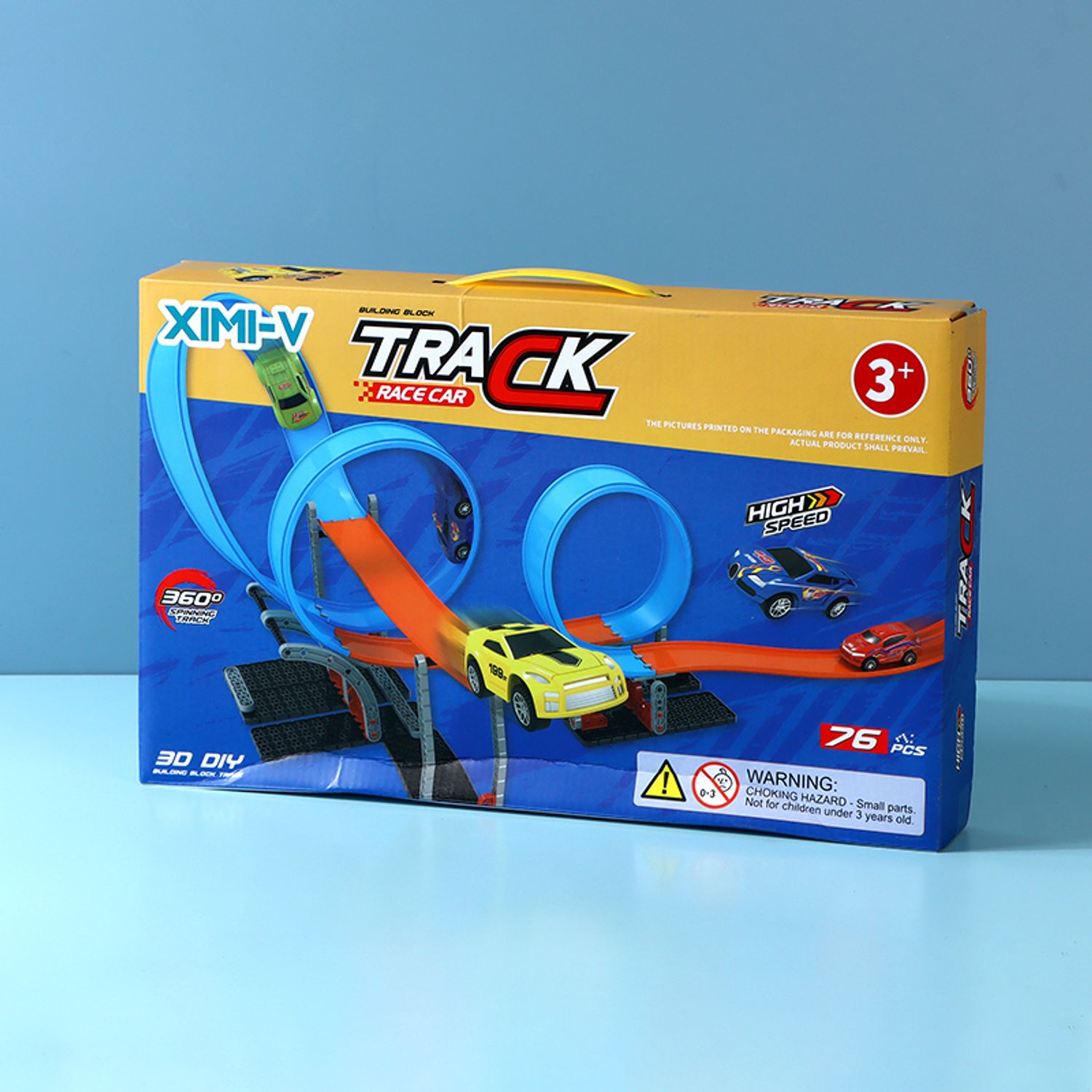 Track Race Car Building Block 76PCS (2 Cars)