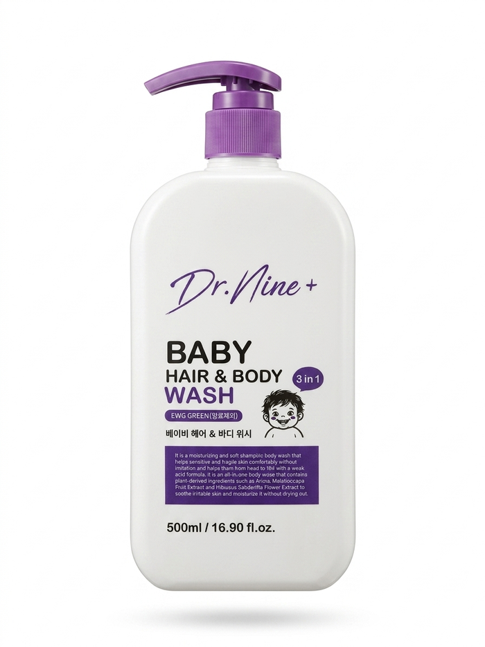 Dr.Nine+ Baby Hair & Body Wash 500ml 