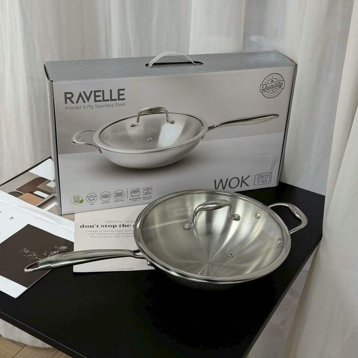 Wok 32см ган хайруулын таваг тагтай /Ravelle/