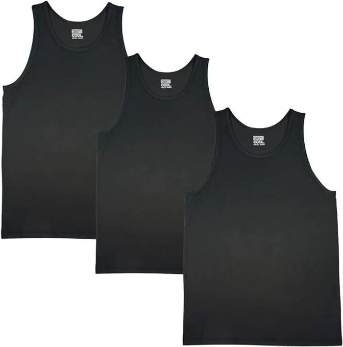 32 Degrees Comfort Mesh Tank Top, 3 Pack, Black, XXL