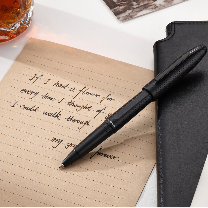 Prism Obsidian Black Resin with Polished Black Appointments Rollerball Pen