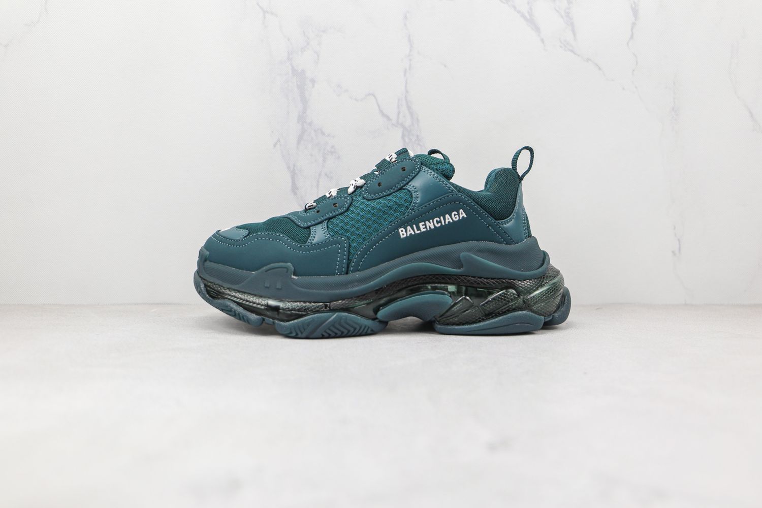 Balenciaga Triple S Clear Sole Full Dark Green