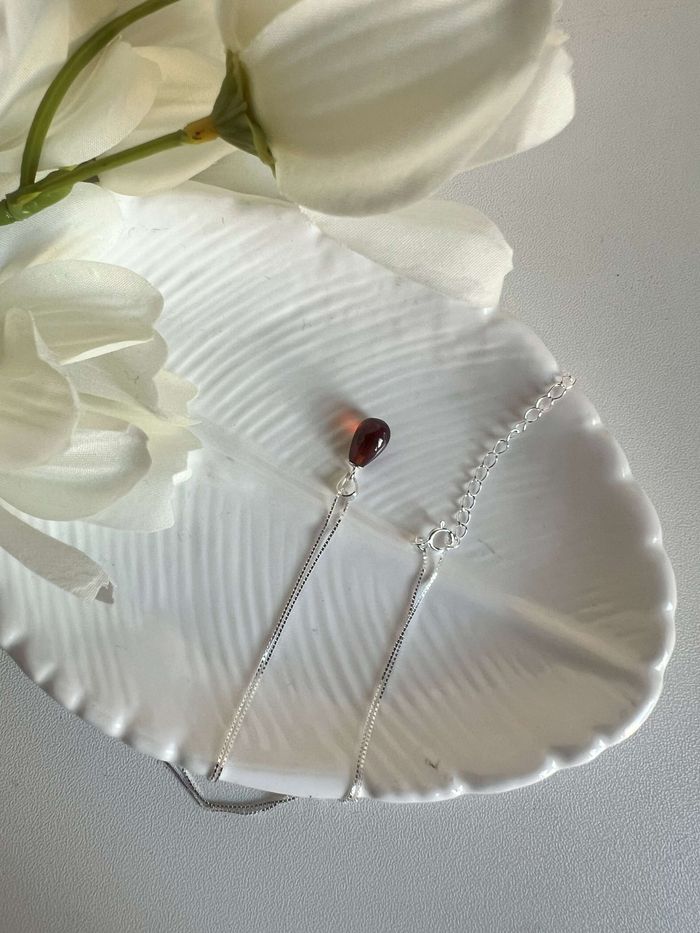 "Foxy" анар, мөнгөн хүзүүний зүүлт