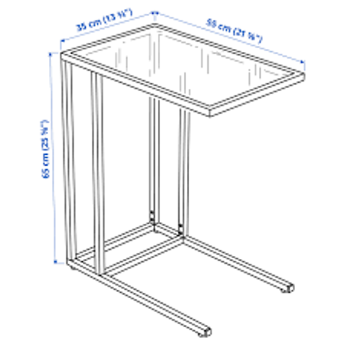VITTSJÖ Жижиг ширээ 35x65 хар