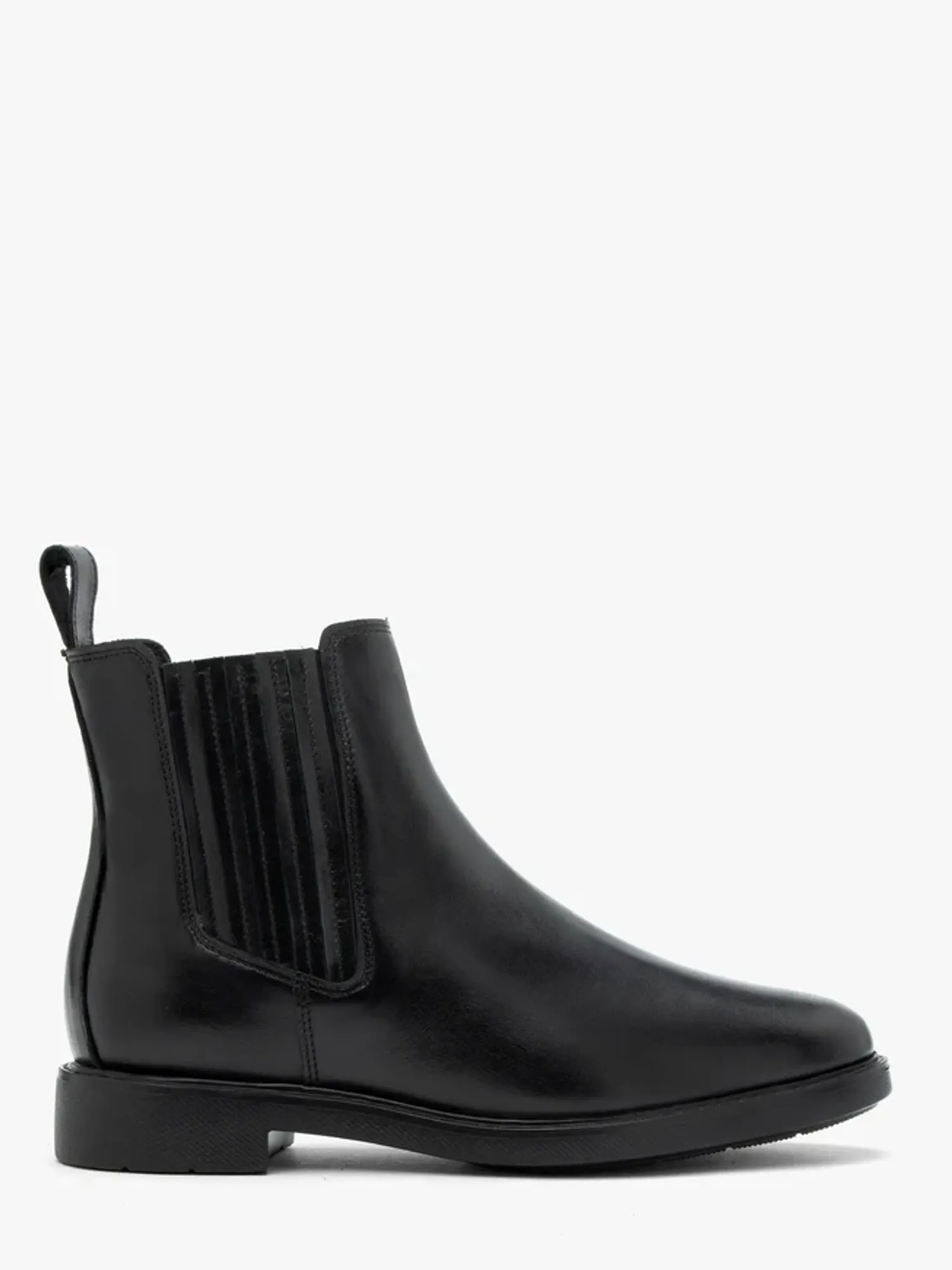 Black leather warm-lined Chelsea boots