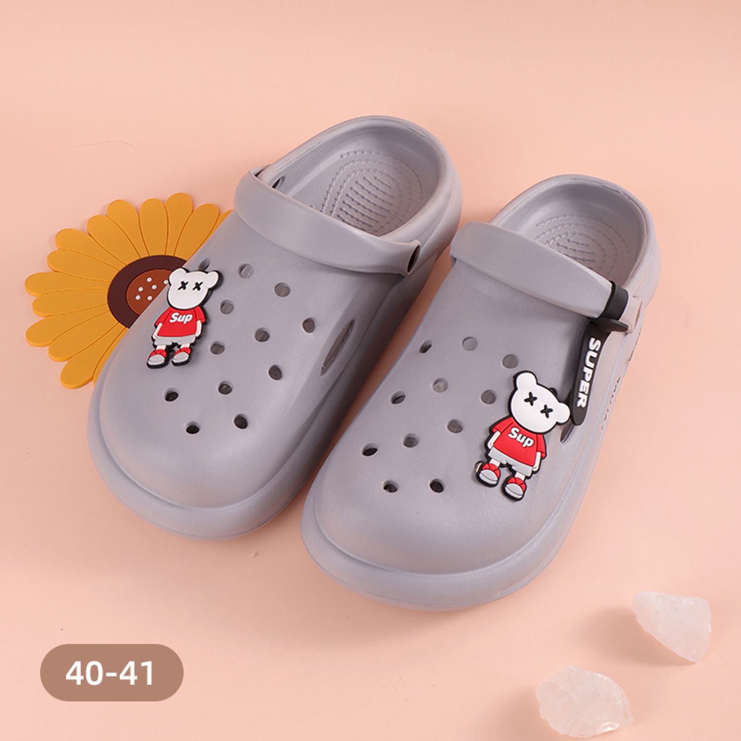 (Gray 40-41) Classic Series Soft Comfortable Sandals for Men