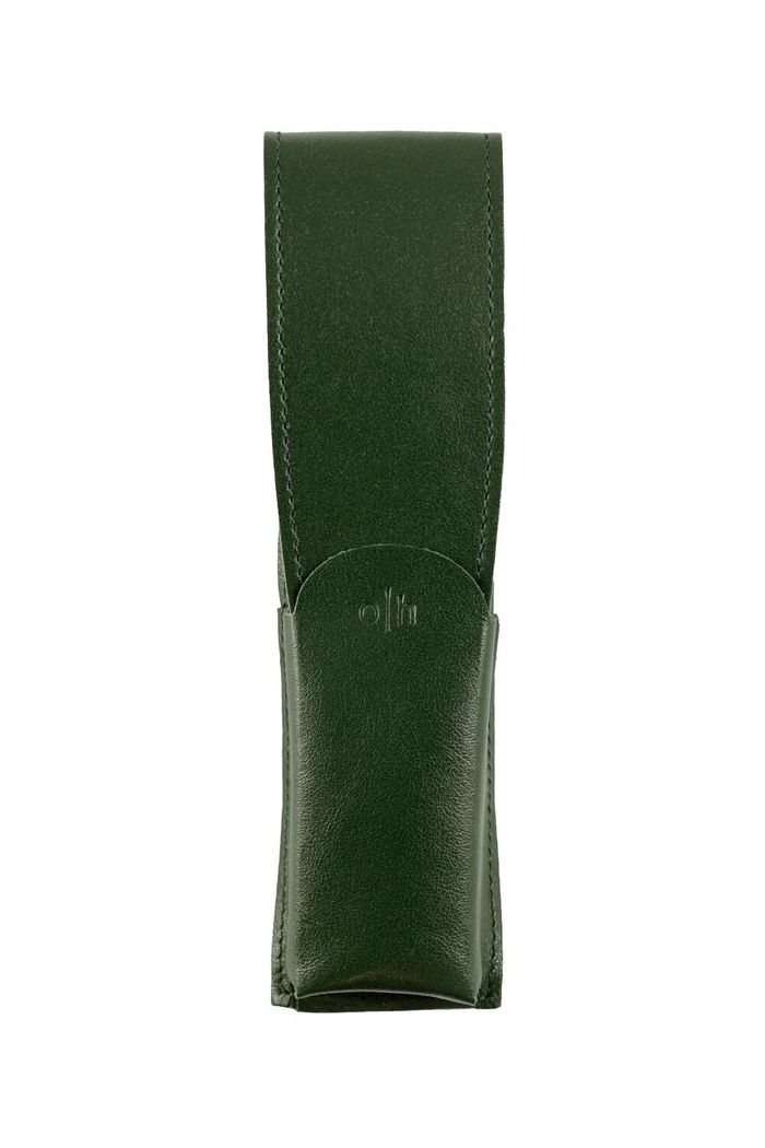 Otto-Hutt Leather pouch Green for 2 writing instruments
