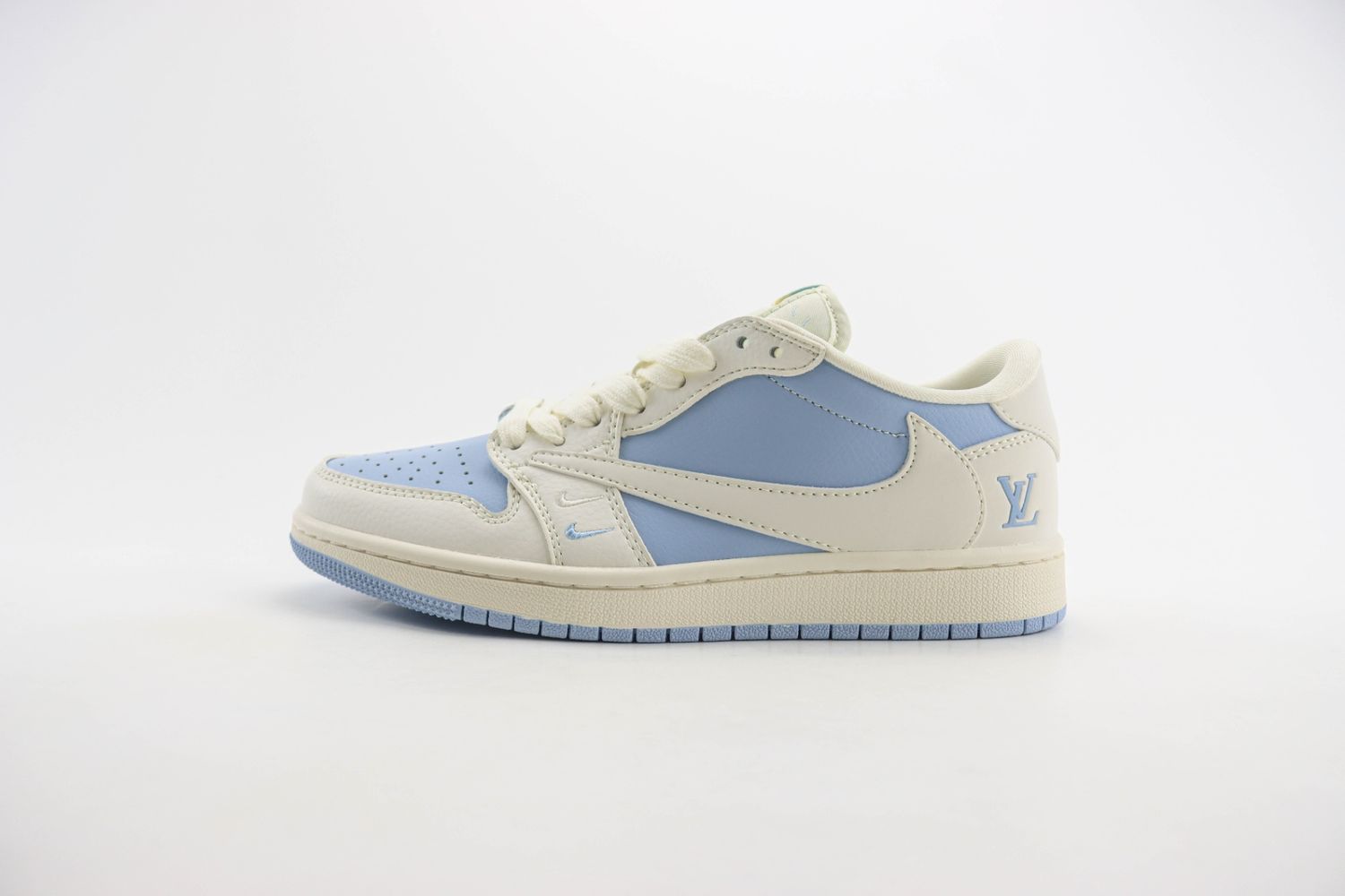 Travis Scott x Fragment Design x Air Jordan 1 Low OG SP LV White Blue 