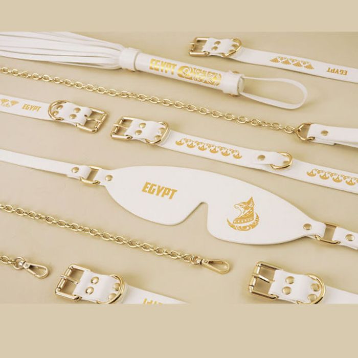 EGYPT metal leather bed bondage kit