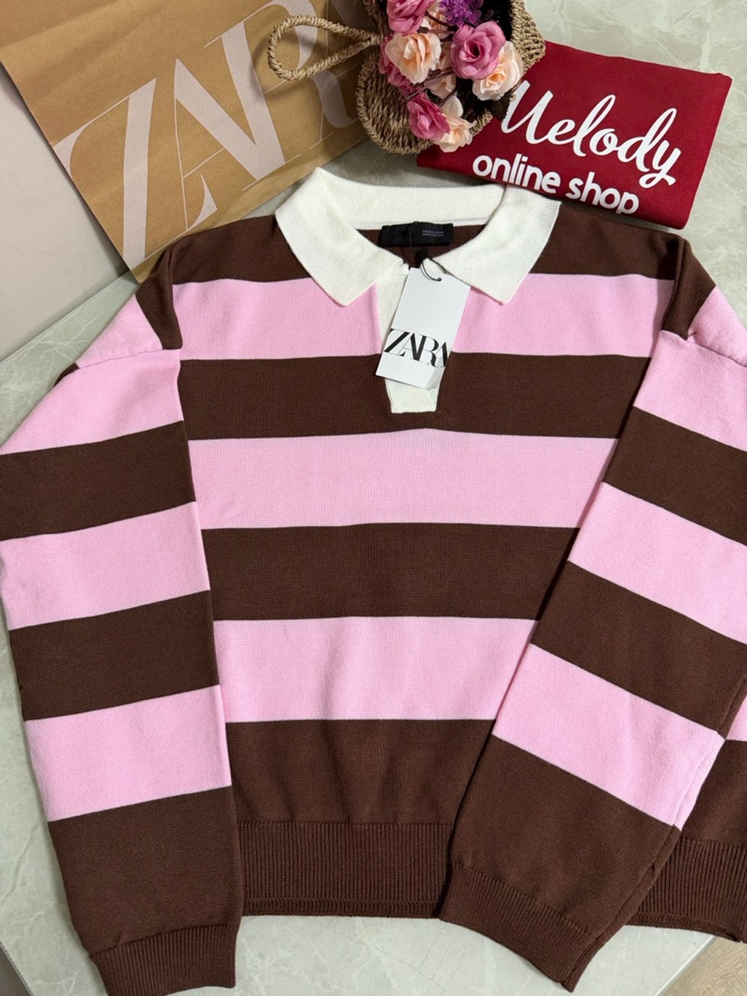Zara pink stripped shirt
