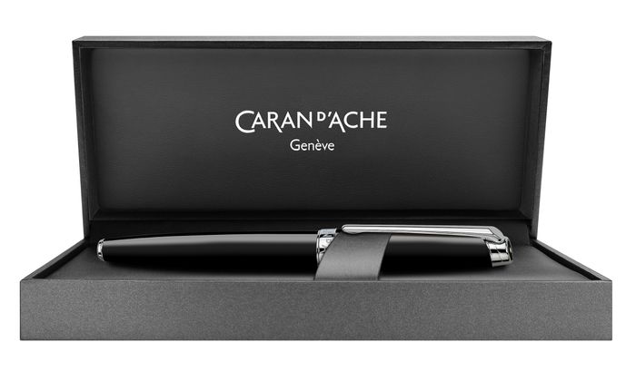 Caran d'Ache LÉMAN™ EBONY BLACK Silver Rhodium-plated Rollerball pen 