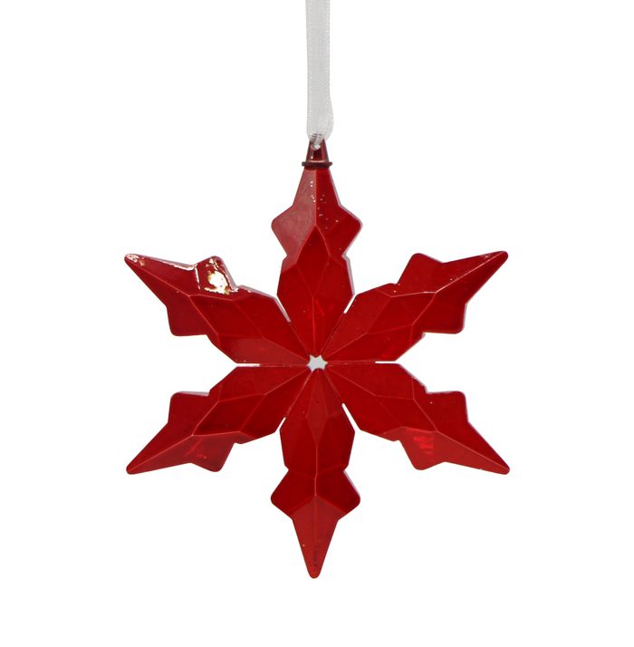  Red glass snowflake