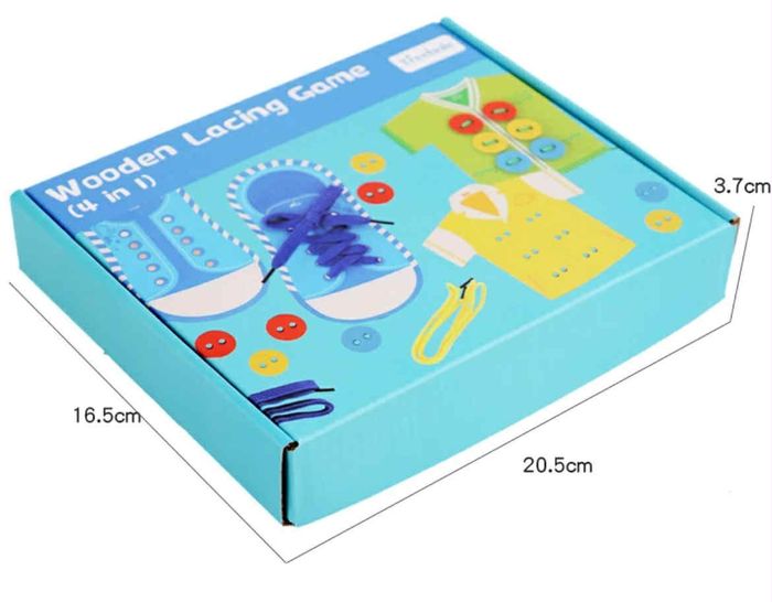 wooden lacing game цэнхэр
