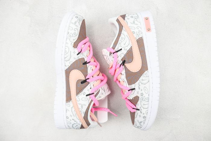 Nike Dunk Low Pink White Paisley 