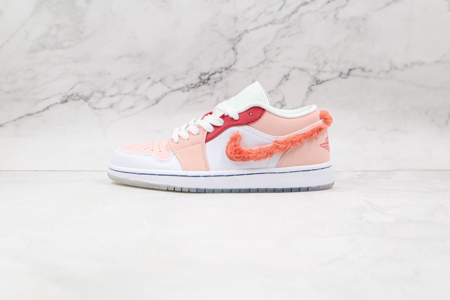 Air Jordan 1 Low White Pink Grey Shoes 