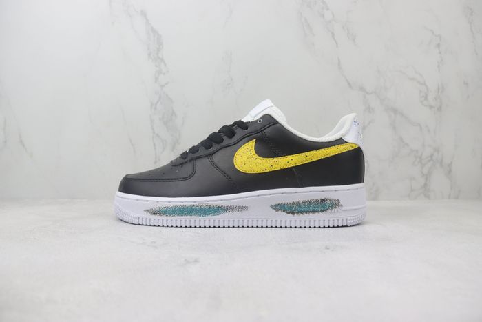 Nike Air Force 1 Low Black with Yellow and Distinctive Sole
