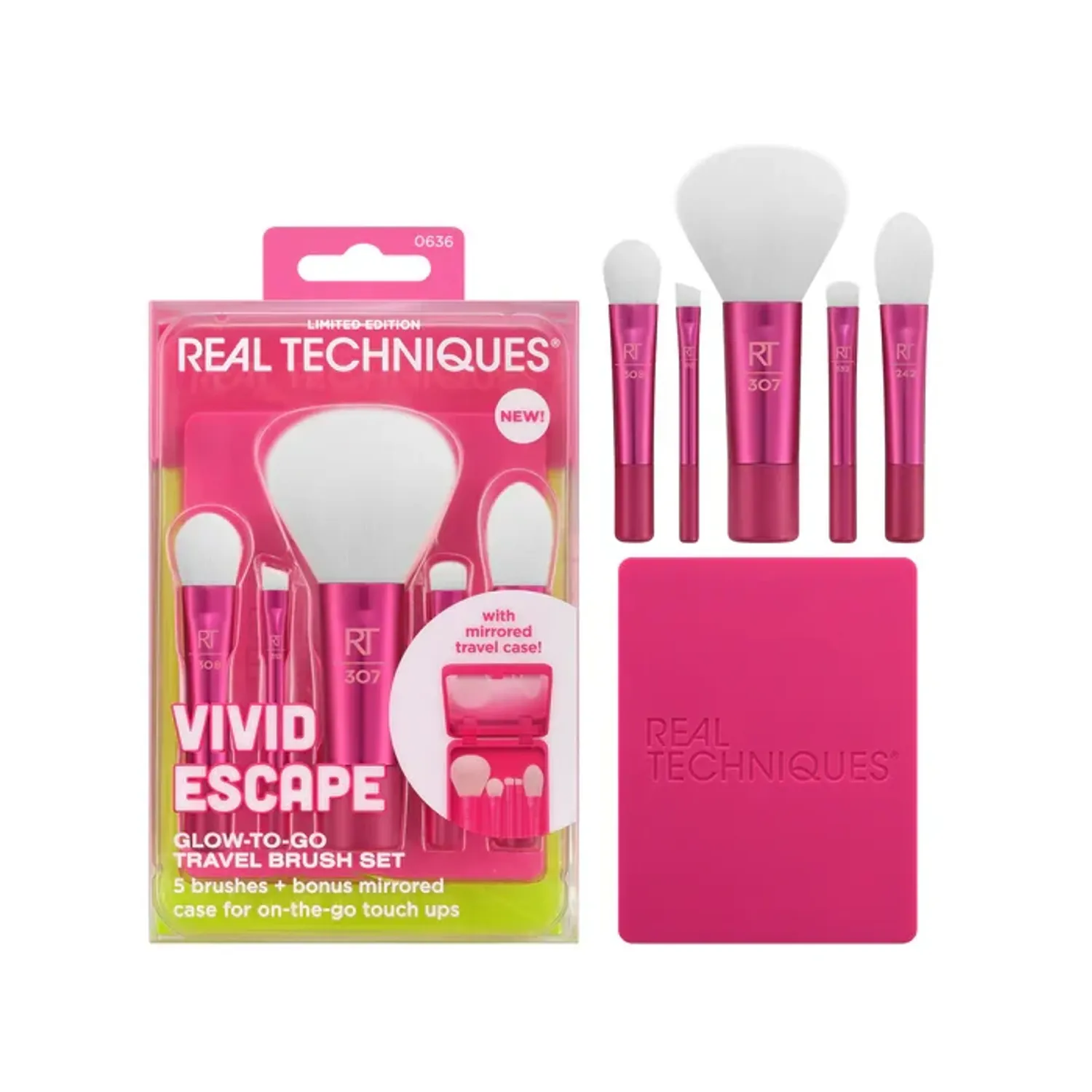 Real Techniques Vivid Escape Glow-To-Go Travel Brush Set