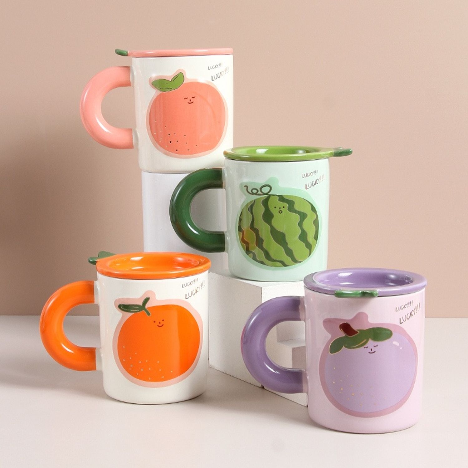 380ml/12.8fl.oz. Cute Fruit Ceramic Cup WG 017