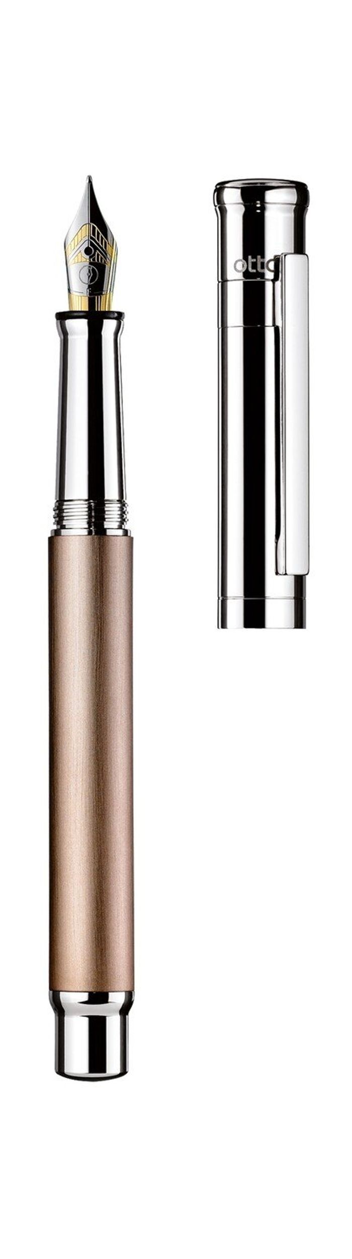 Otto-Hutt Design 04 Fountain Pen - satin finish sand matt lacquered with platinum plated