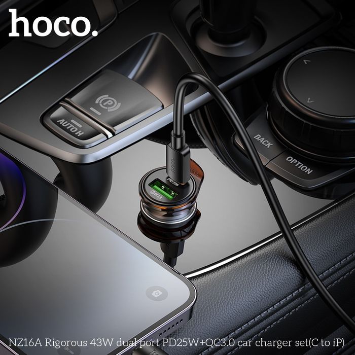 Hoco NZ16A (43 Ватт) Хос Оролттой Машины Түргэн Цэнэглэгч (C - iP)