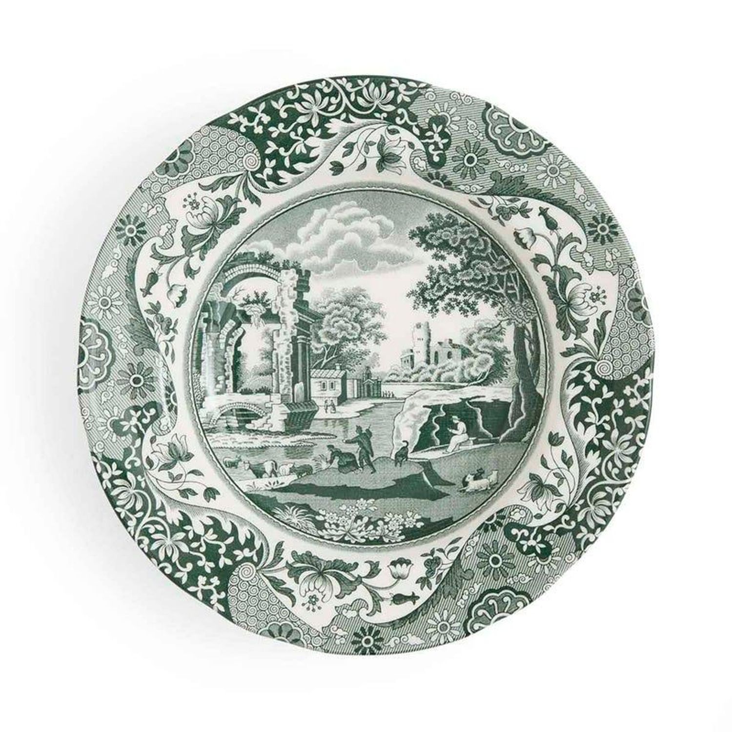 Spode Heritage Green Italian Rimmed Soup Bowl 23cm