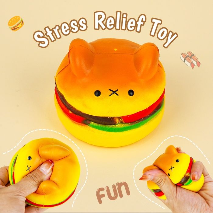 Hamburger Puppy Food Series Stress Relief Toy (Colorful)