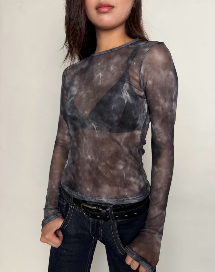 Mesh top/саарал/
