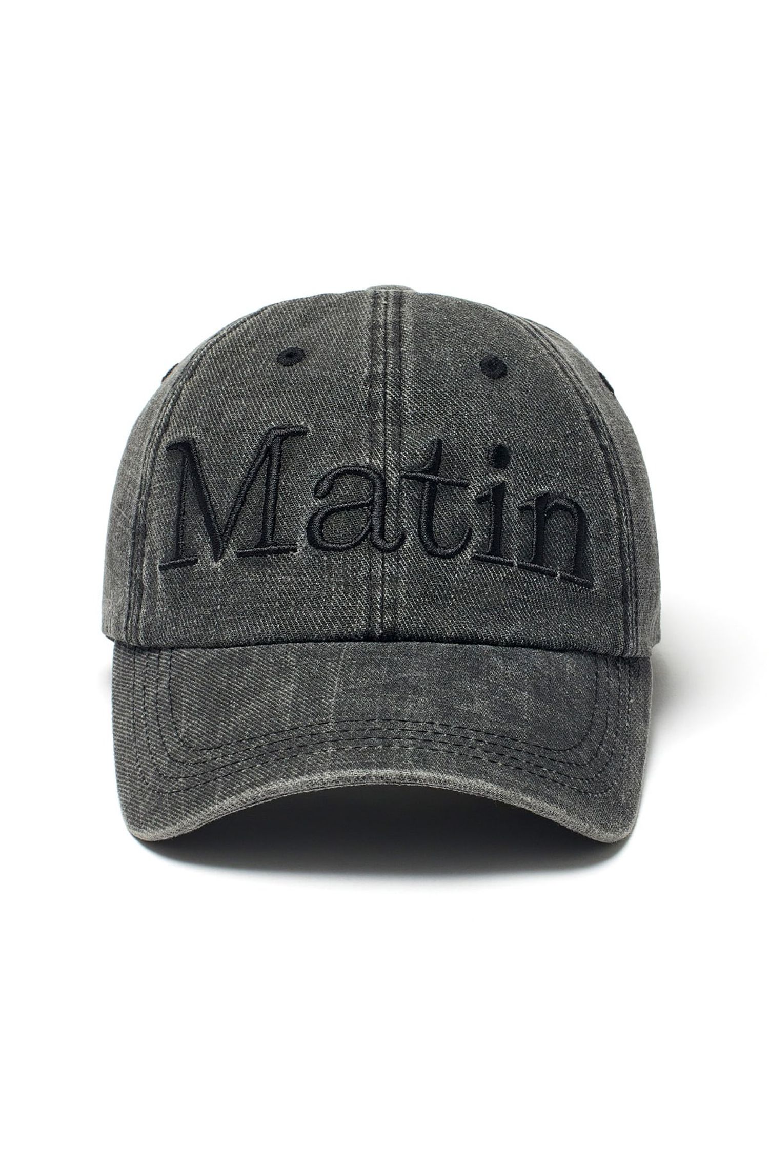 MATIN LOGO WASHED BALL CAP IN BLACK