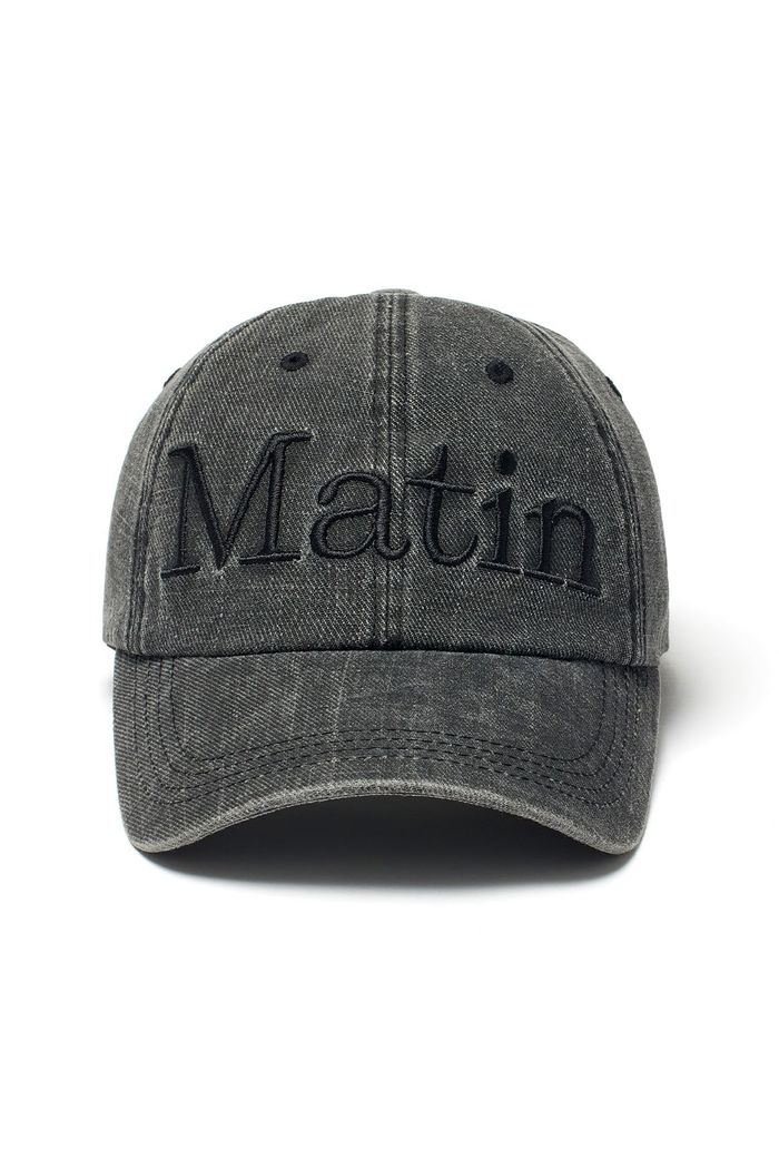 MATIN LOGO WASHED BALL CAP IN BLACK