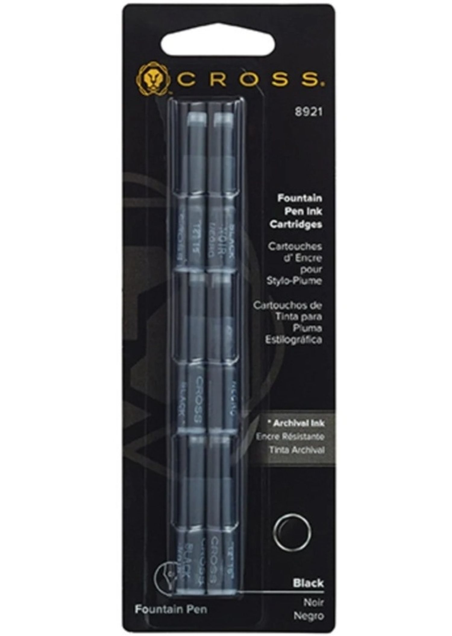 Fountain Pen Ink Cartridge - Black (six per card)