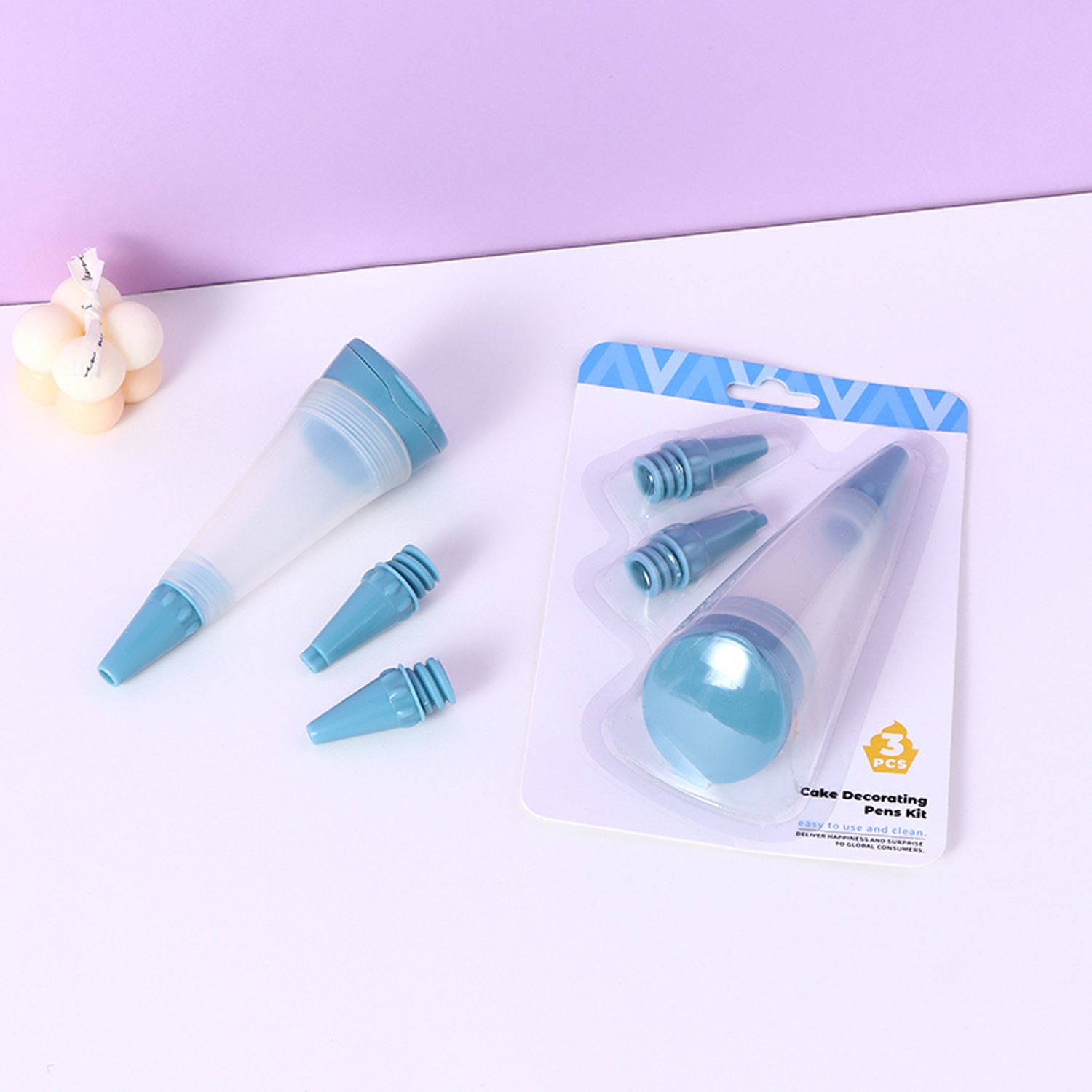 Silicone Cake Decorating Pens Kit(Blue)